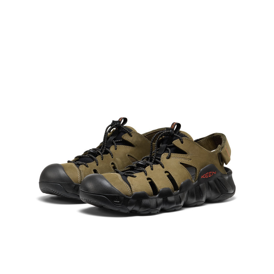 Men's Hyperport Fisherman Leather Sandal Dark Olive/Black