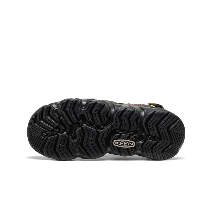 Men's Hyperport Fisherman Leather Sandal Dark Olive/Black