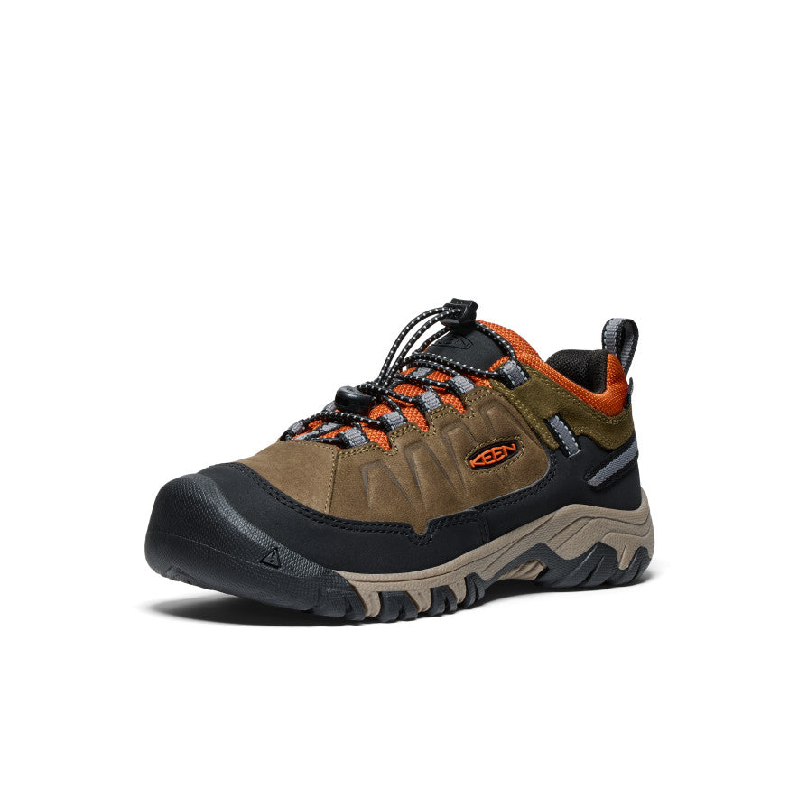 Kids' Targhee IV Waterproof Hiking Shoe Dark Olive/Gold Flame - Image 3