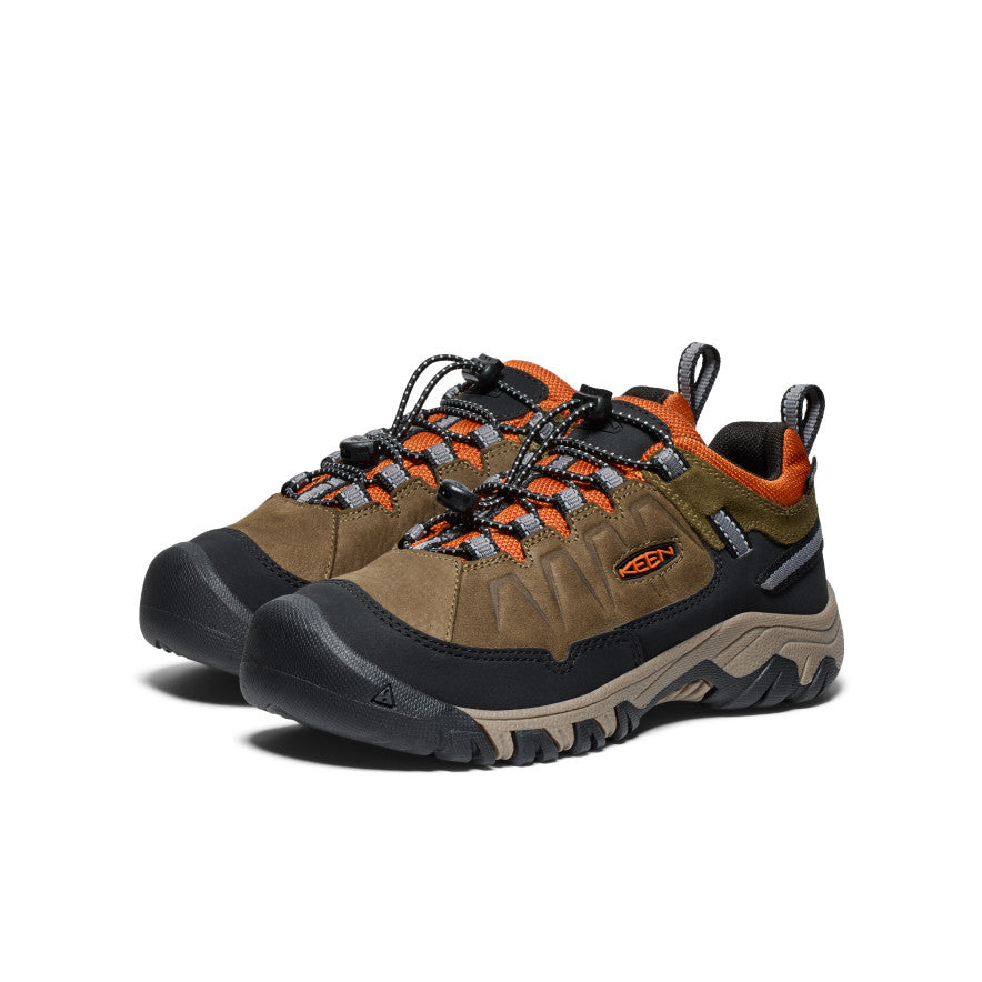 Kids' Targhee IV Waterproof Hiking Shoe Dark Olive/Gold Flame - Image 2