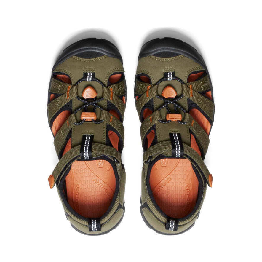 Kids' Seacamp II CNX Sandal Dark Olive/Gold Flame - Image alt 4